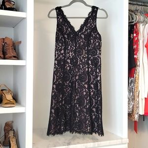 Ann Taylor Loft - Black Lace Dress, Size 0